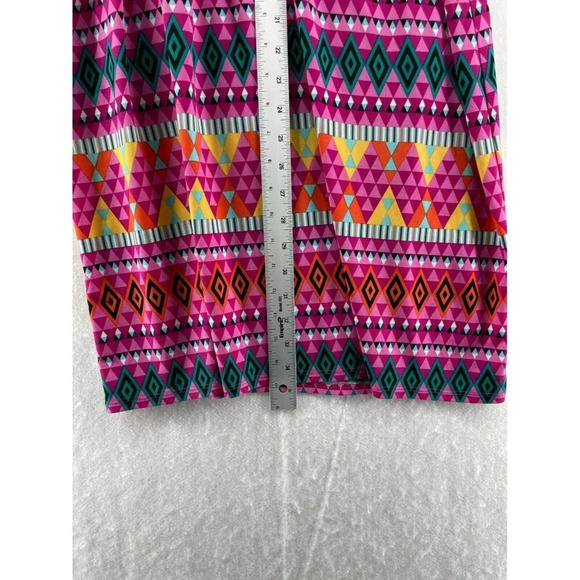 Laundry by Design Shift Dress Sz L Pink Geometric Retro Halter Keyhole Cutout - Picture 4 of 10